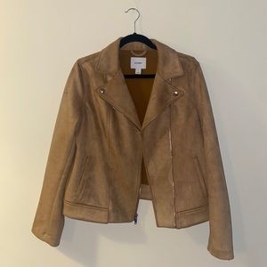 TAN SUEDE MOTO JACKET - OLD NAVY - MEDIUM